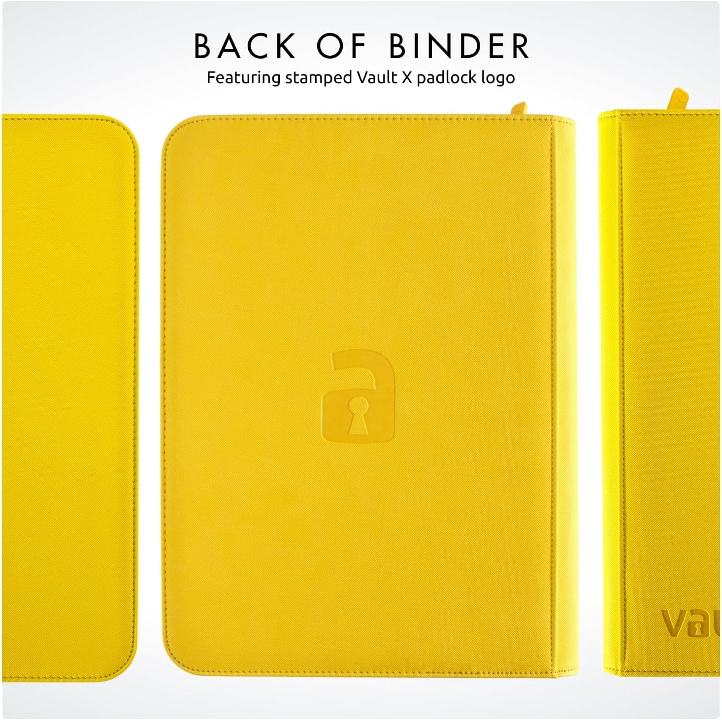 Vault X 9 Pocket Trading Card Zip Binder - Premium Exo-Tec Material, Holds 360 Cards | Yellow