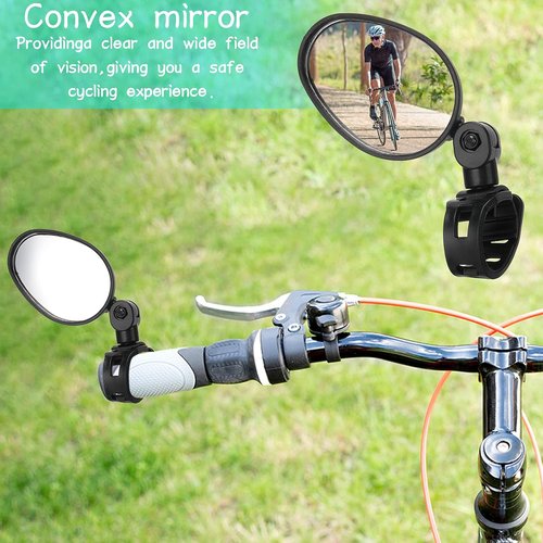 Hestya 360-Degree Adjustable Bike Mirror - Safe Rotatable Handlebar Accessory | 2 Pcs Set