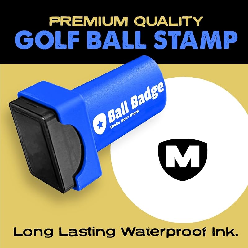 Ball Badge Monogram Golf Stamp – Shield Initial M (Variation of THIS listing)