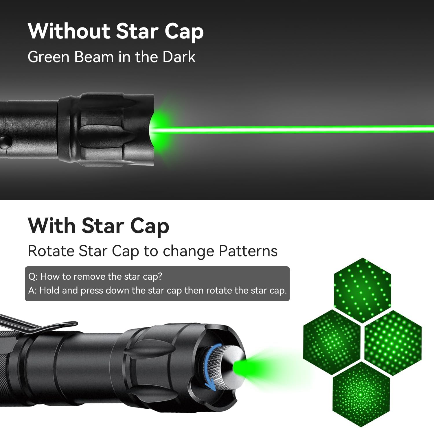 Skiennix Rechargeable Green Laser Pointer - High Power Long-Distance Beam for Presentations & Outdoors