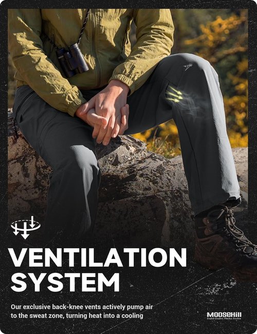 Moosehill Women's Hiking Pants - Quick-Dry, Lightweight Cargo Design with 5 Deep Pockets