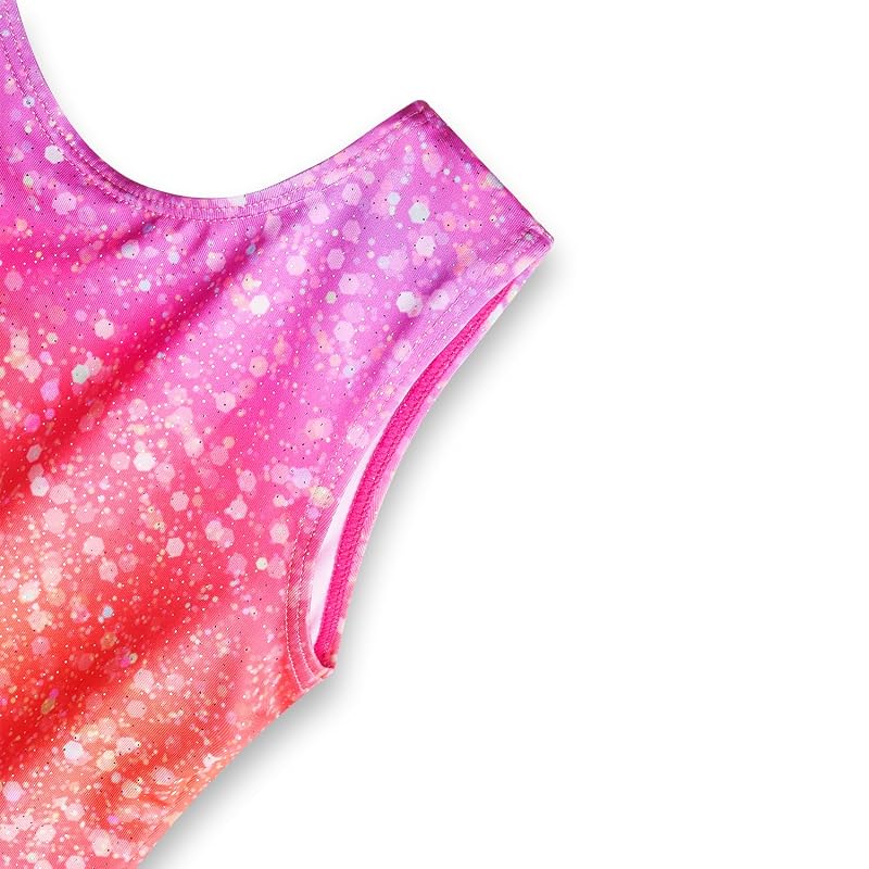 Hot Pink Sparkle Leotard with Built-In Shorts - 2T-9Y, Variation A