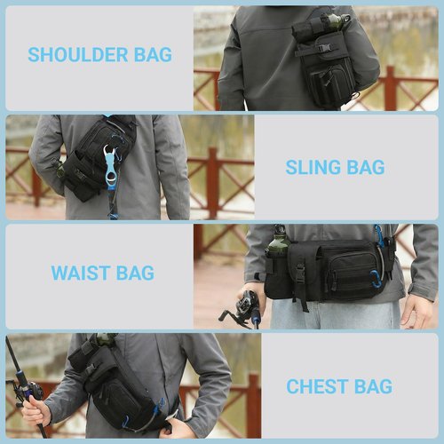 Tactical Fanny Pack，Military Waist Bag Hip Belt Bumbag Utility Bags for Fishing Hiking Hunting with Mesh Water Bottle Holder Pouch (Black)