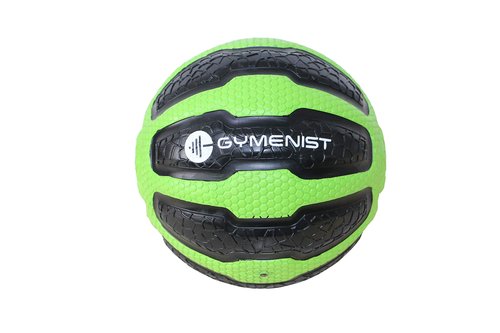 Rubber Medicine Ball with Textured Grip, Available in 9 Sizes, 2-20 LB, Weighted Fitness Balls,Improves Balance and Flexibility - Great for Gym, Exercise, Workouts (4 LB (Green-Black))