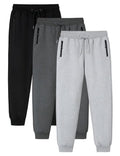 Gihuo 3 Pack Mens Athletic Pants Workout Sweatpants for Men Gym Running Sweat Pants Joggers with Pockets (US, Alpha, Medium, Regular, Regular, BlackDarkGreyLightGrey)