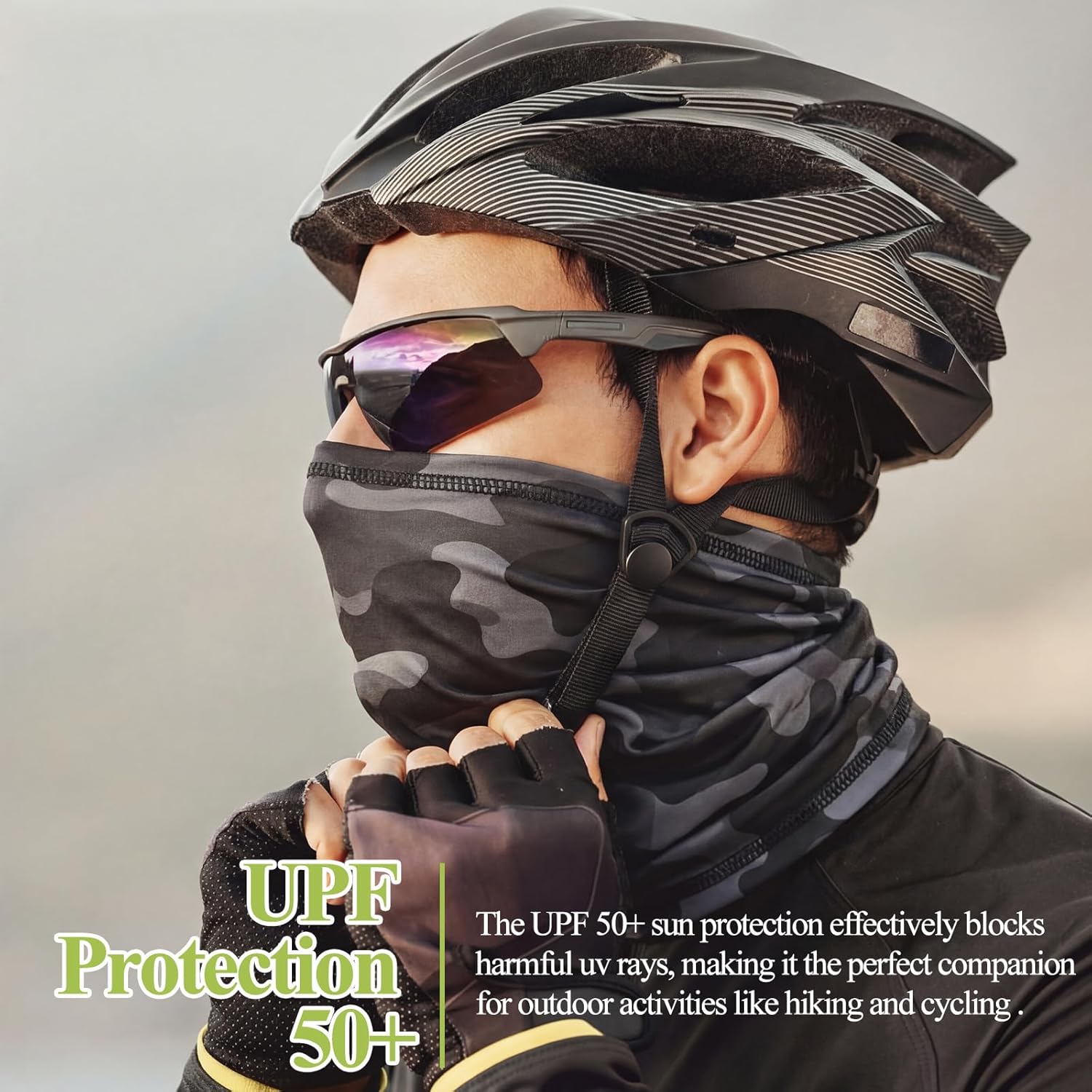 Satinior Summer Camo Neck Gaiter - UV Protection Cooling Face Mask for Men & Women