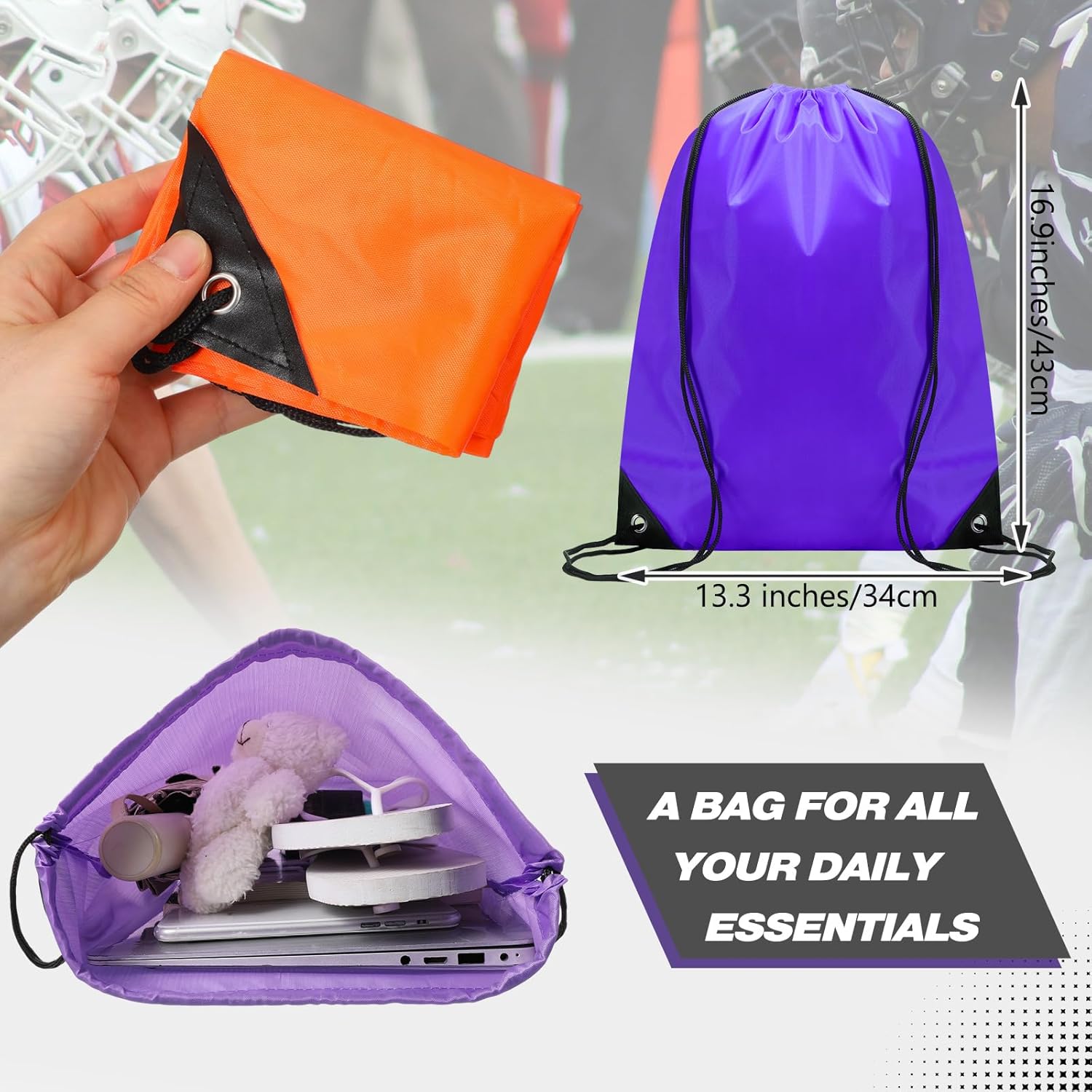 Shappy Drawstring Backpack - 150 Pcs Bulk Sports Gym Cinch Bags for Men & Women | 25 Color Options
