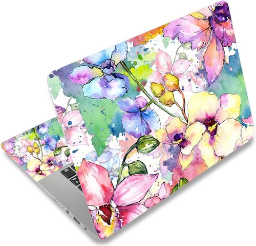 Icolor Laptop Skin Sticker - Personalized Floral Decal for 12-15.6 Inch Laptops | Durable Vinyl Cover