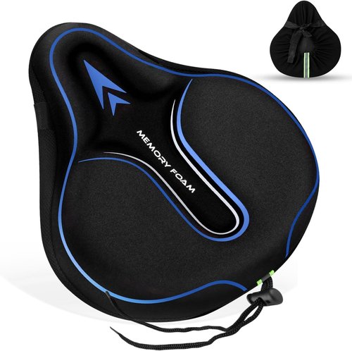 Memory Foam Bike Seat Cover - Comfortable Padded Cushion for Men & Women | Ideal for Indoor & Outdoor Cycling