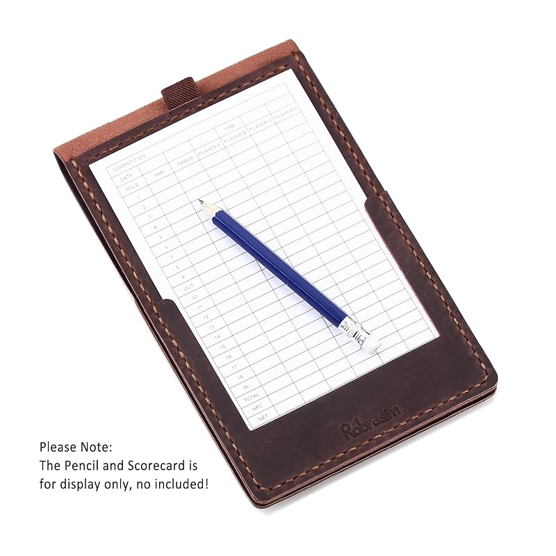 Variation of THIS listing Coffee: Handmade Leather Golf Scorecard Holder with Built-in Pencil Loop