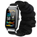 Lamshaw Compatible with Dyurwa P97 & Soudorv P97 Smart Watch Band, Scrunchie Elastic Fabric Replacement Straps, Black, One Size