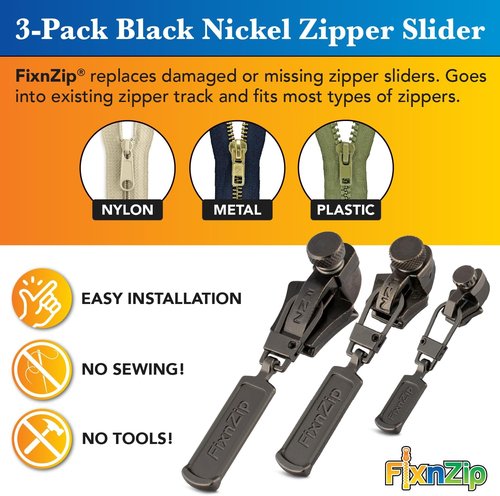 FixNZip Zipper Repair Kit Bundle - Universal No-Sew Slider Replacement for All Apparel | Sizes 1-10