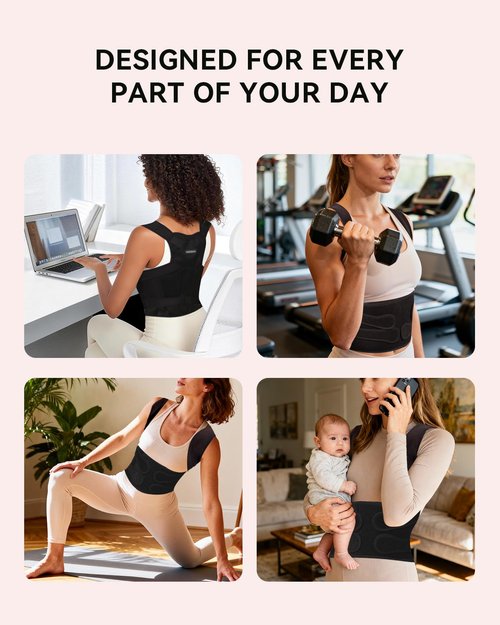 Sulymoo Posture Corrector for Women and Men, Back Brace with Shoulder Support, Adjustable Full Back Brace Straightener for Posture Improving, Relief for Upper & Lower Back, Shoulder Pain (X Large)