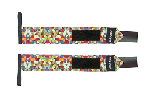 WOD Wear Elastic Wrist Wraps for Powerlifting, Strength Training, Bodybuilding, Cross Training, Olympic Weightlifting, Yoga Support - One Size Fits All (Diamond)
