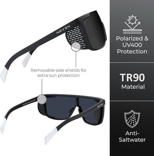 NEVEN Daywalkers Polarized Sunglasses - Sleek UV Protection with Side Shields | Stylish Shades for Men & Women