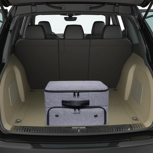 MAQTOIZ Golf Trunk Organizer 2 Layer, Car with Ventilated Compartment for Pair Shoes, Storage Locker Accessories, Balls, Tees, Clothes, Gloves, Gifts Men Grey