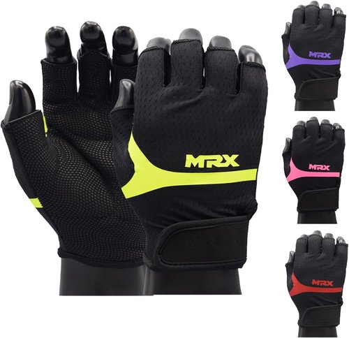 MRX Weight Lifting Gloves - Breathable Half Finger Workout Gloves with Anti-Slip Grip | Shock-Absorbing Protection
