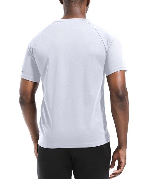 5 Pack Dry Fit Shirts for Men, Dry Fit Moisture Wicking Workout T-Shirts, Athletic Running Gym Short Sleeve Tee Shirts for Men White-5P05-3XL