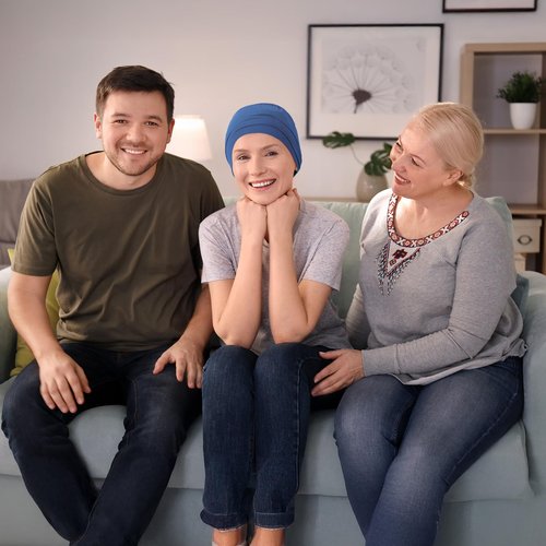 Zhengmy 4 Pcs Cotton Chemo Sleep Cap for Women, Soft Cancer Beanie Hat Headwear Turban Stretchy Skull Cap Hair Loss Head Wrap(Black, Gray-blue, Light Gray, Dark Gray)