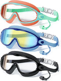 Skiennix Swimming Goggles - Anti-Fog UV Protection with Earplugs | Large Frame for Kids 4-12