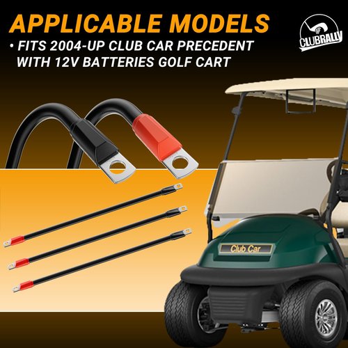 CLUBRALLY Golf Cart Battery Cable Set, Fit for Club Car Precedent 2004-Up with 12V Batteries- 4 Gauge- 2022 Upgrade