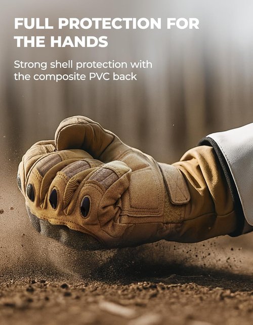 KEMIMOTO Tactical Gloves - Winter Warm Motorcycle Gloves with Touchscreen & Palm Padding | Ideal for Riding, Hunting, Hiking