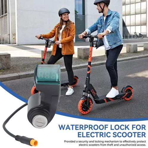 Electric Scooter Handlebar Switch Lock, 3 Pin Digital Battery Power Display Switch Lock with Keys Handlebar Control Lock for Kugoo G2 Pro Replacement