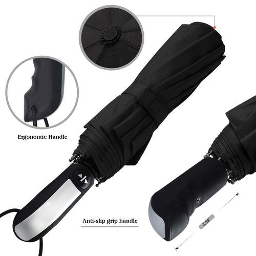 Vedouci USA Large Oversize Golf Umbrella Double Canopy Vented Windproof Stick Umbrella with Teflon Coating, Automatic Umbrellas Anti UV Coating Golf Umbrellas,Black