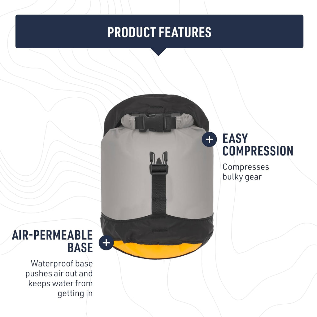 Sea to Summit eVac Compression Dry Bag - Ultra-Lightweight Waterproof Storage, 3L, Atoll Blue