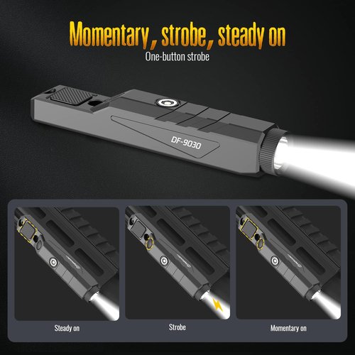 DEFENTAC Tactical Flashlight - 1600 Lumens with Momentary & Strobe Modes | Magnetic Rechargeable, Pressure Switch Compatible