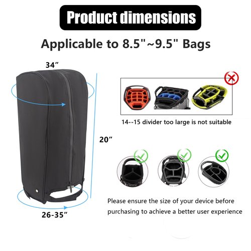 Golf Bag Rain Hood,Golf Bag Cover Club Waterproof Covers Accessories Caddy Head Protector,Accessory Zipper Protective Dustproof Top Rainproof for Mens Women Golfer,Tour,Stand Bags