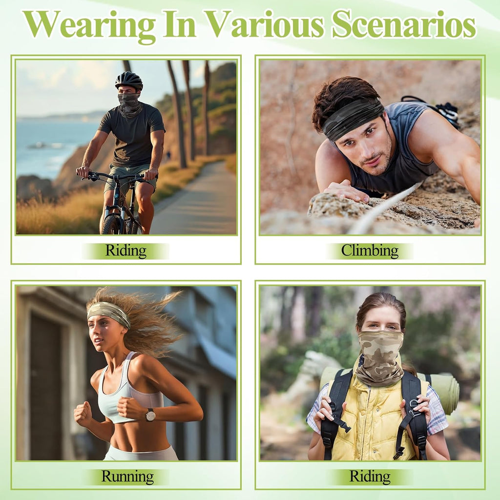 Satinior Summer Camo Neck Gaiter - UV Protection Cooling Face Mask for Men & Women