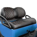 NOKINS Golf Cart P-P Diamond Leather seat Cover for it Club Car Precedent/Tempo/Onward Premium,No Stapler Required, Golf Cart Vinyl Replacement Seat Cover.Black&Brown Stitching