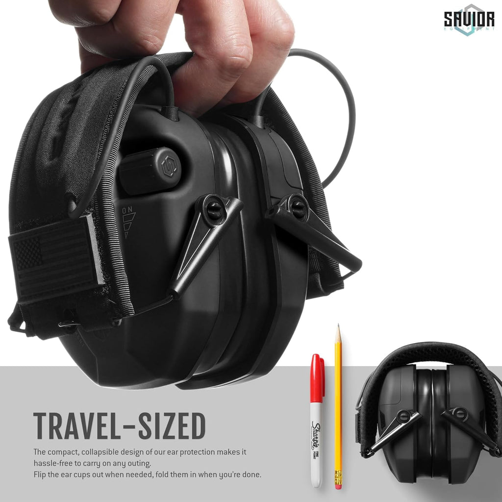 Savior Equipment Apollo Electronic Earmuffs - Noise Cancelling Headset with Gel Ear Pads, 24dB NRR