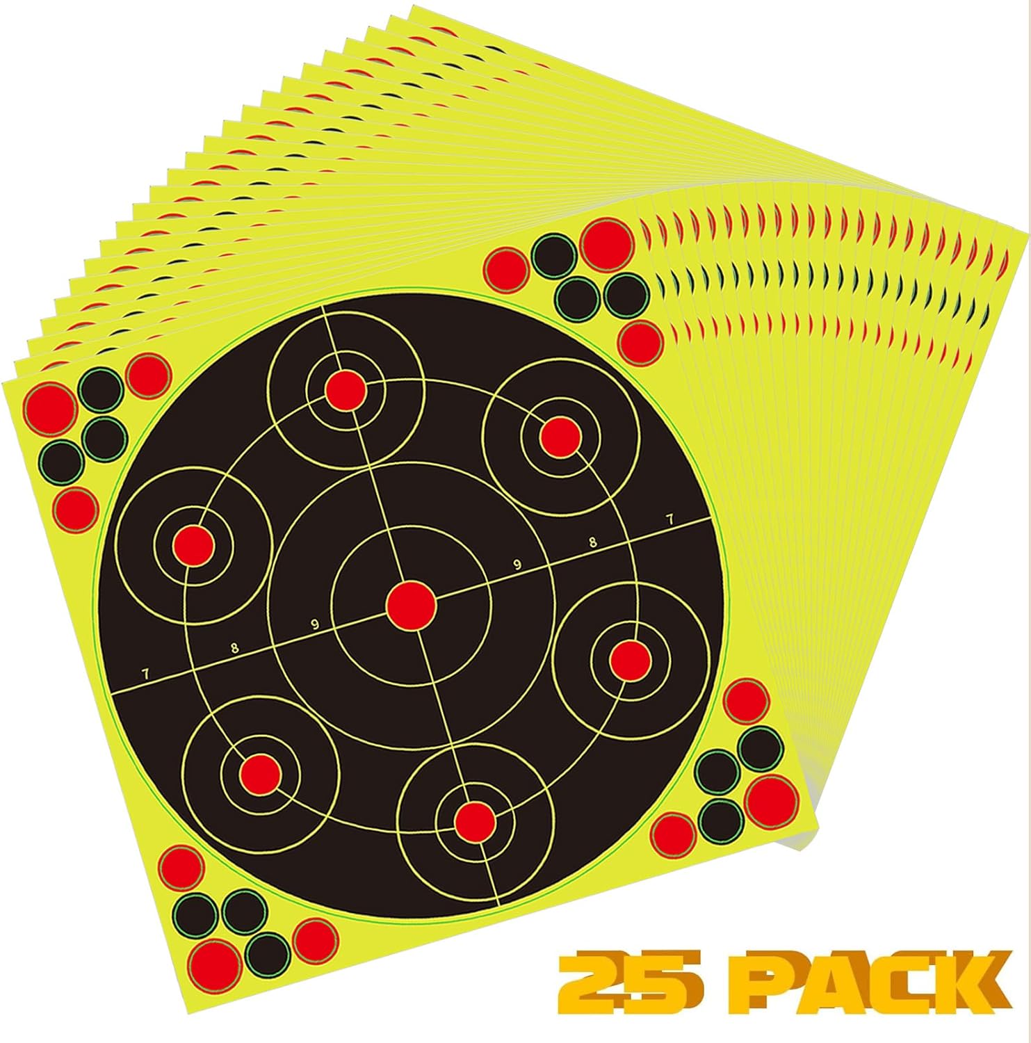 Reactive Fluorescent Shooting Targets by Splatter | 12x12” Adhesive Feedback Stickers for Range Training