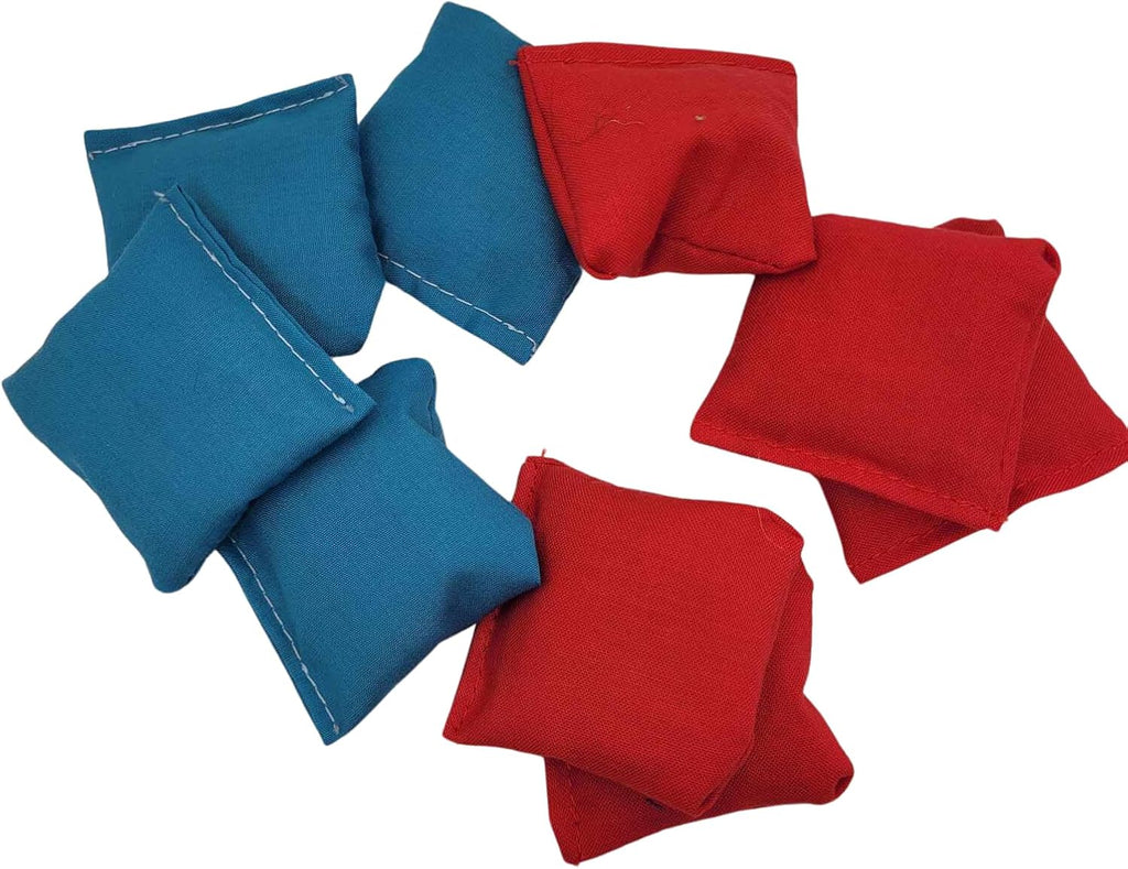 Skiennix Mini Cornhole Bags - All-Weather 2-Inch Bright Blue and Red Set
