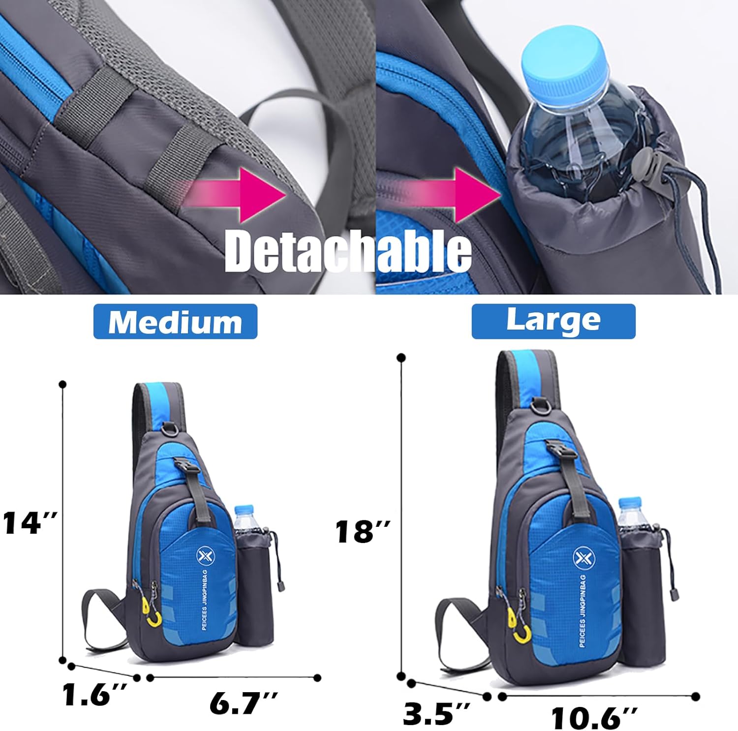 Peicees Crossbody Sling Backpack - Versatile Travel & Gym Daypack for Men & Women