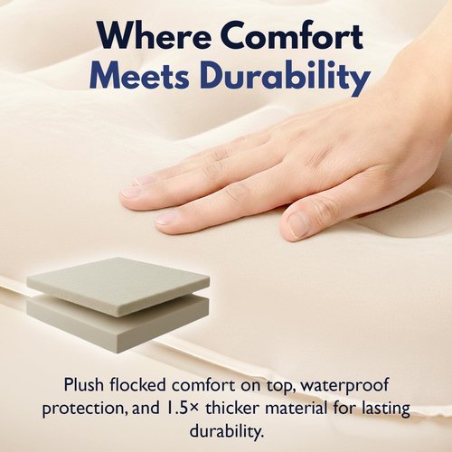King Koil Luxury Twin Air Mattress - Built-In High-Speed Pump for Camping & Guests | Waterproof Double High Design