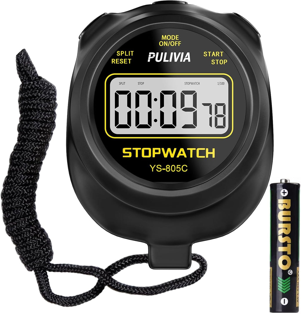 Skiennix Stopwatch Timer - Digital Countdown Timer with Alarm Button & Sound - Black