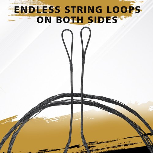 LWANO B55 Bow String - Replacement for Recurve & Longbow - 12/14/16 Strands, 48-70in, Includes 2 Brass Nocks