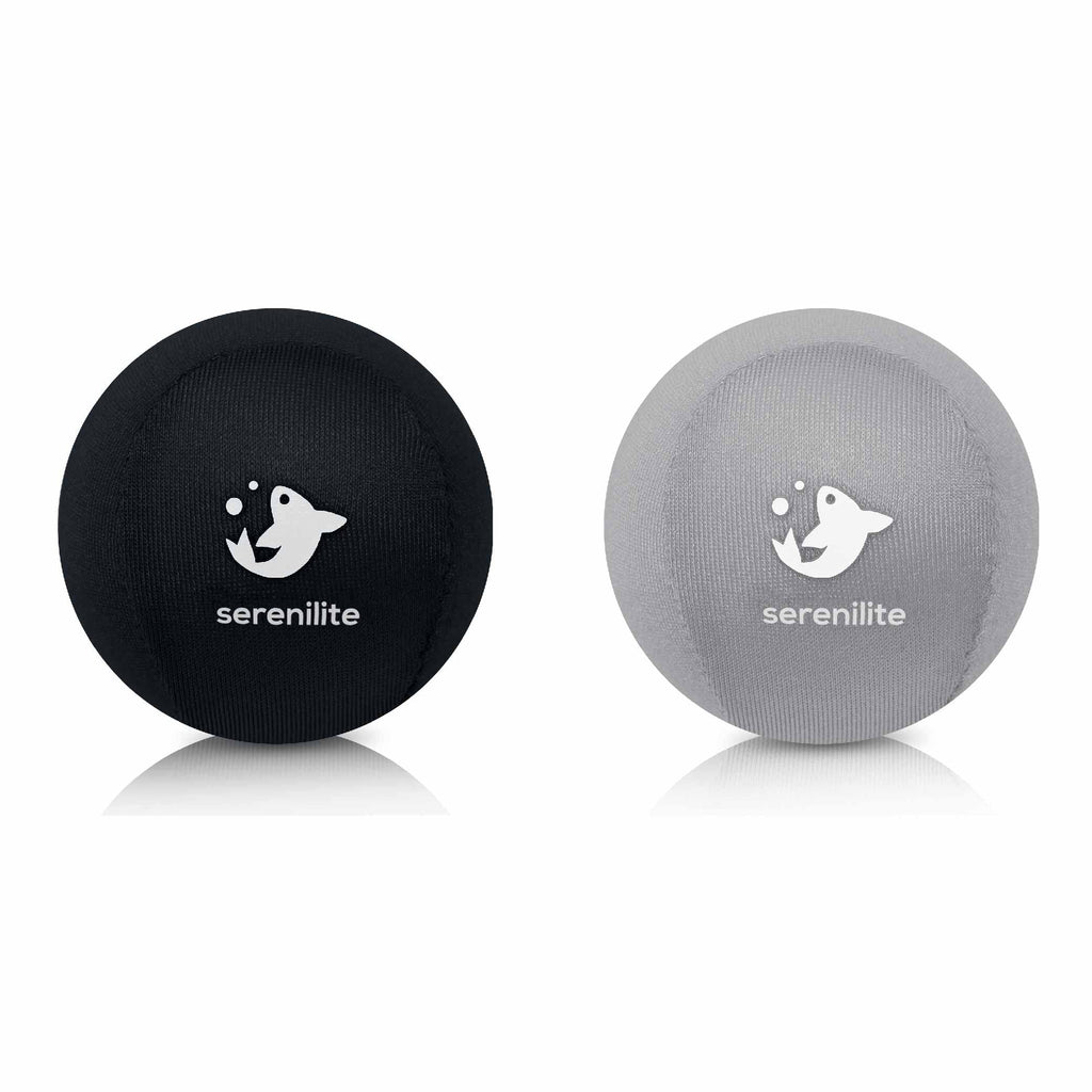 Serenilite 2 Ball Bundle Black, Grey, Stress Balls for Adults, Anxiety Relief Items, Grip Strength Trainer, Meditation Accessories, Physical Therapy Equipment, Fidget Ball, Hand Grip Strengthener.