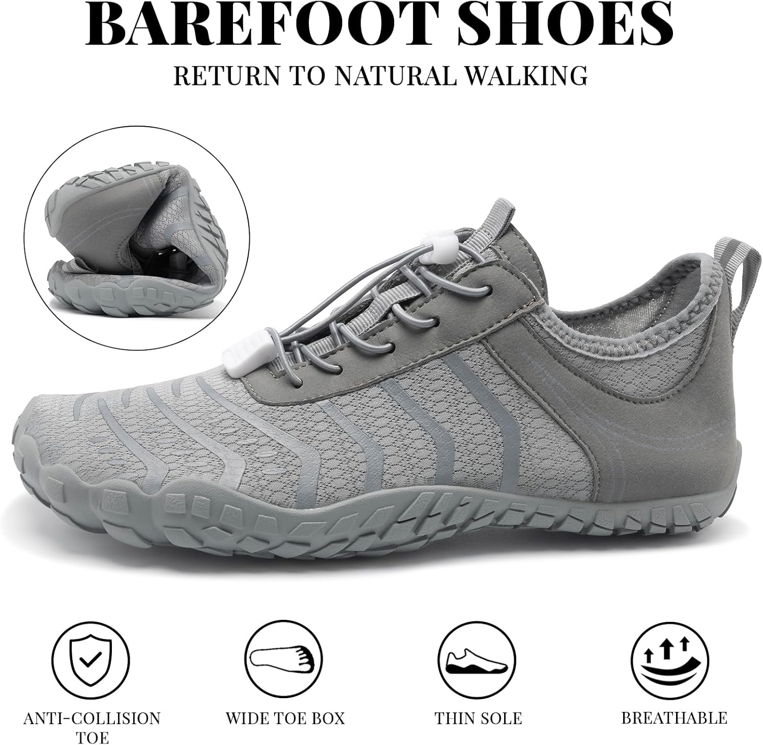 Skiennix Barefoot Hiking Shoes - Comfortable Non-Slip Water Footwear for Men & Women | Wide Toe Box