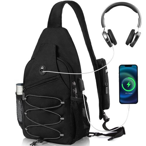 OSOCE S Size Sling Bag Fits 9.7in iPad, Anti-Theft Crossbody Chest Bag for Men & Women, Water Resistant with RFID Pocket
