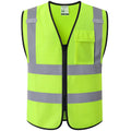 Kazsaifo Hi Vis Reflective Safety Vest for Men Women with Chest Pocket Mesh High Visibility Class 2 Construction Vest,Meets ANSI/ISEA Standard(KZ179-Yellow-L)