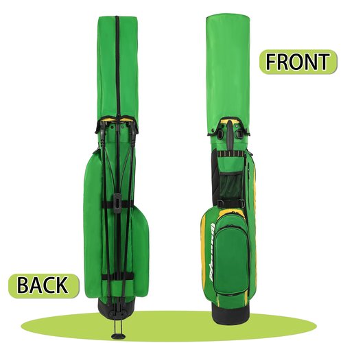 Golf Stand Bag Lightweight Small Medium Carry Bag 2-3 Way Divider Men and Women with Adjustable Shoulder Strap Multiple Pockets Golf Gun Bag with Golf Putter Covers (M-Green)
