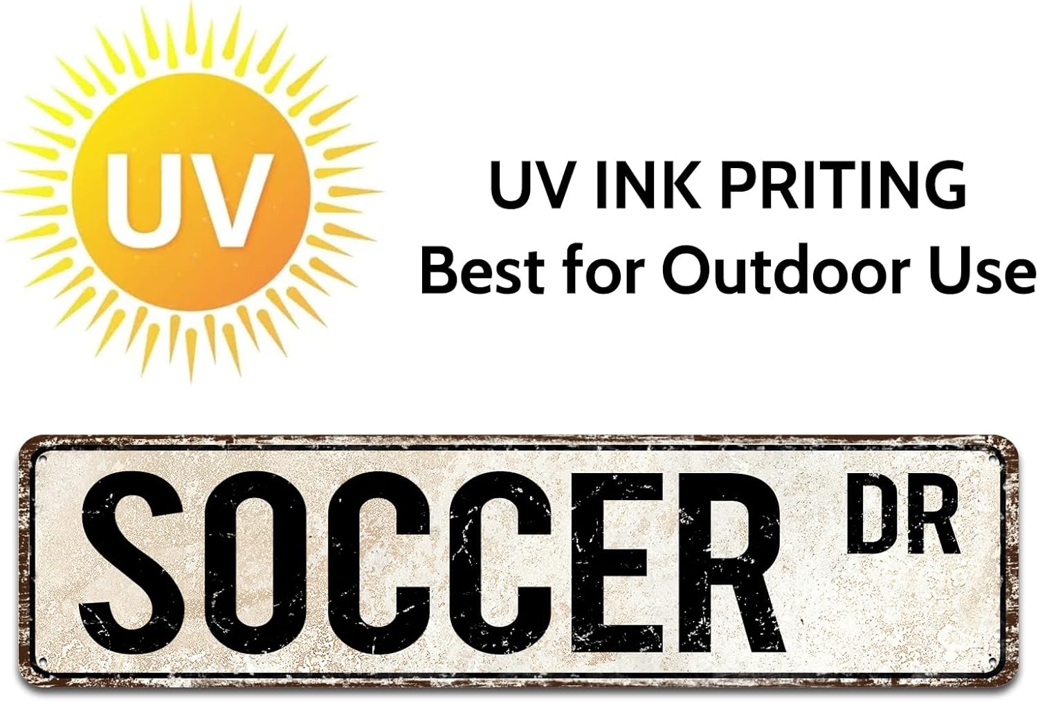 Skiennix Soccer Sign - Metal Wall Art for Fans | 4" x 16" Soccer Player Decor Gift