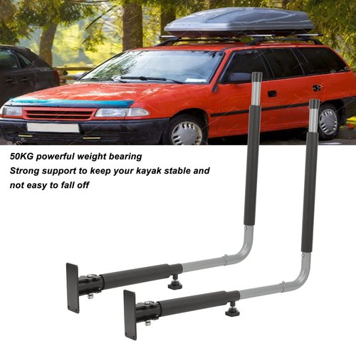 Car Roof Box Wall Mount Rack, High Strength Foldable Telescopic 50KG Load Bearing Car Kayak Storage Hooks Hanger for Canoes Surfboard