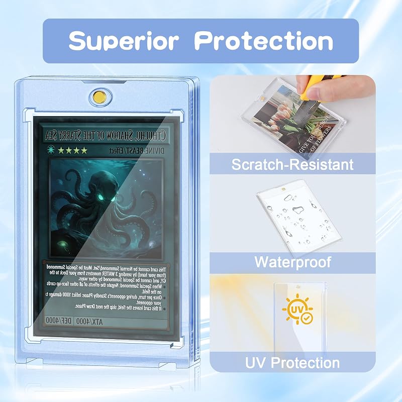 5ct Magnetic Trading Card Holder with 5 Card Stand - 35pt Acrylic Display Case, UV & Magnetic Seal Protection - MTG, Baseball & Sports Cards (Variation: 5 Card Holder + 5 Stand)