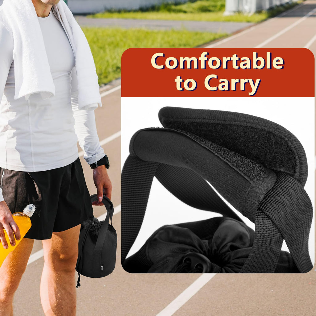 Cosmos Shot Put Bag with Comfortable Handle and Foam Pad, Portable Shot Put Ball Carry Bag for Carrying Single Ball from 6 LBS to 16 LBS (Black)