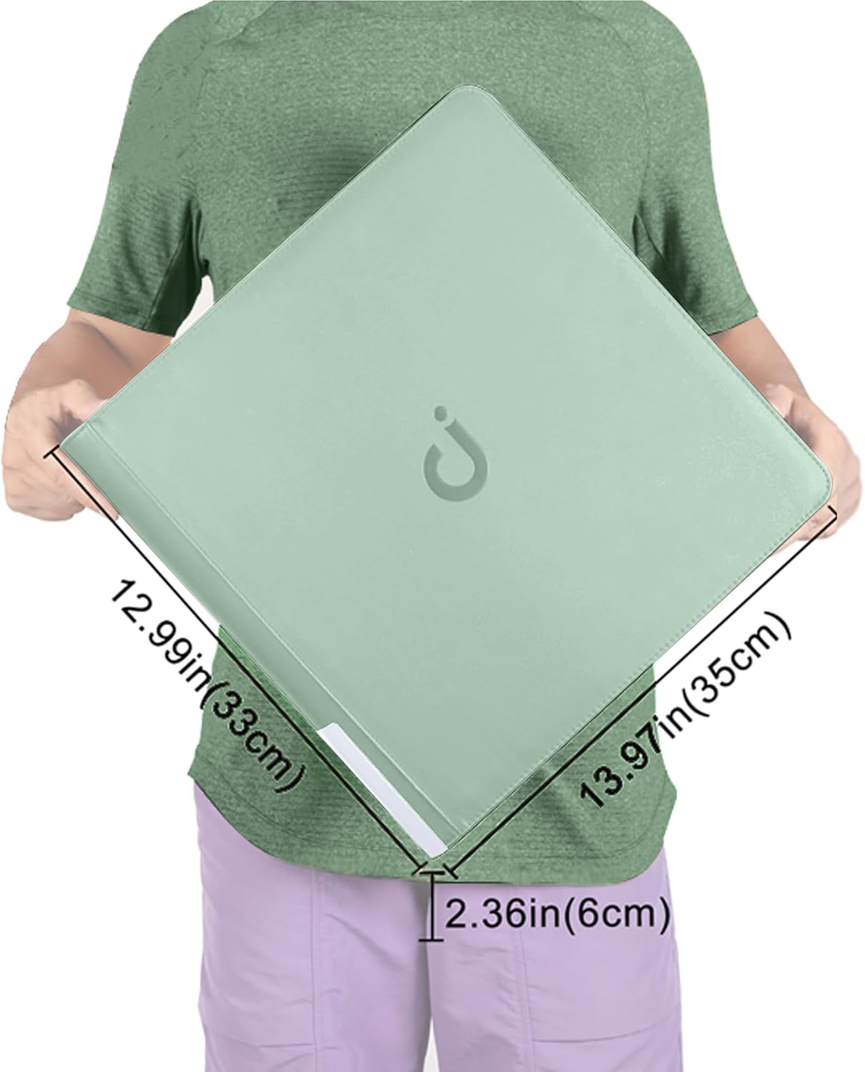 Premium Card Binder - 12 Pocket Design for 1200 Cards | 3X4 Ringless with Sleeves in Asakusa Green